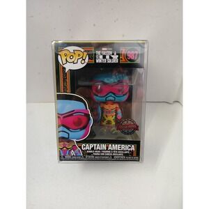 FUNKO POP! Marvel Black Light Captain America‎ #987 Special Edition W/ Protector